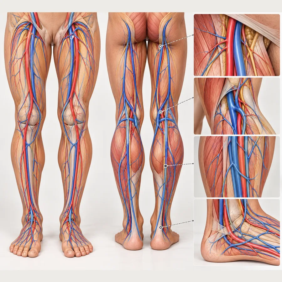 Gambe: arterie e vene